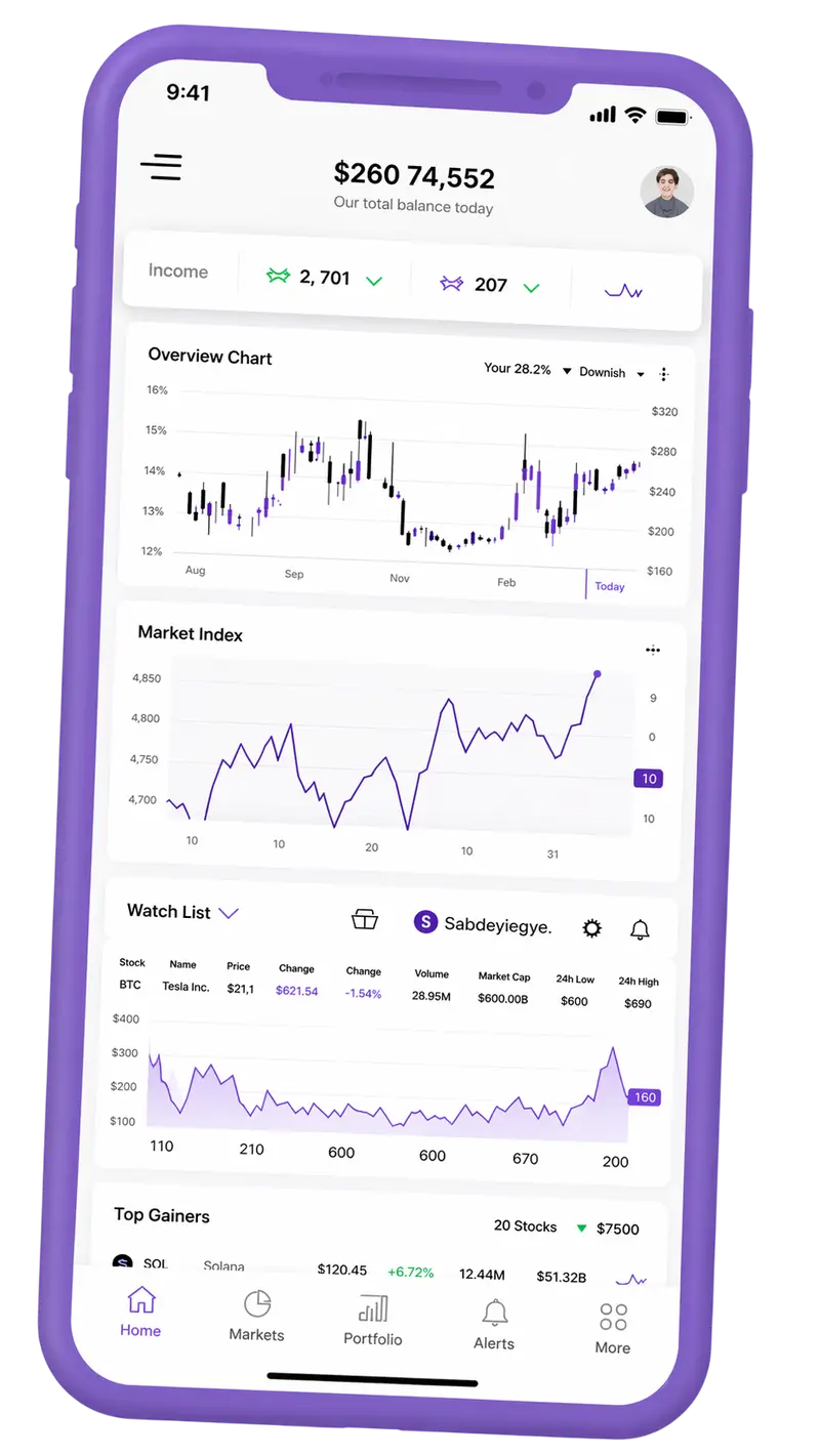Polaris AI trading platform on mobile